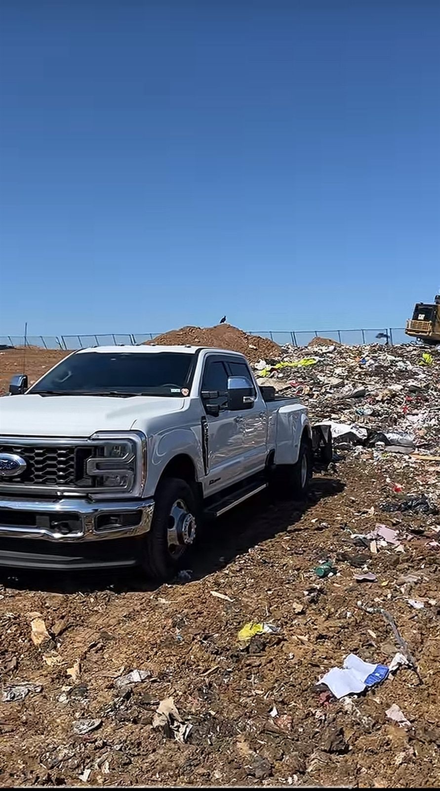 Unloading a full trailer at the landfill
